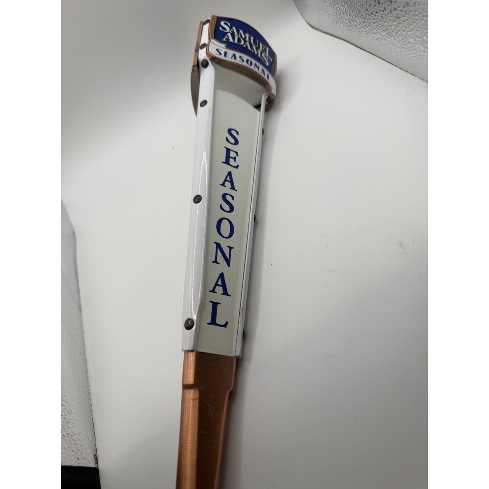 Samuel Adams Seasonal Beer Tap Handle White Blue Copper Bar Pub Keg Draft